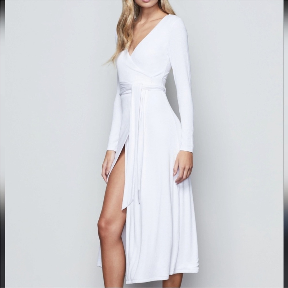 Good American LS white wrap dress - Picture 3 of 6
